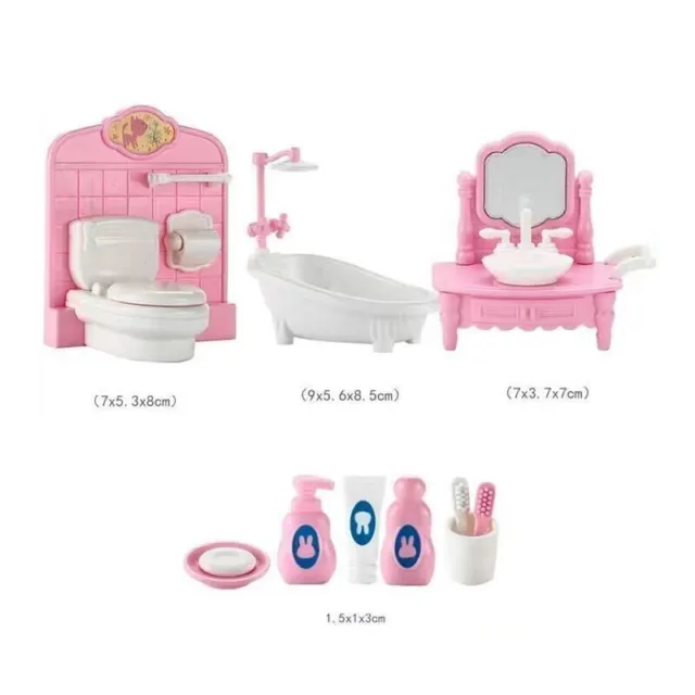 Mini accessoires de toilette pour maison de poupée Barbie, meubles