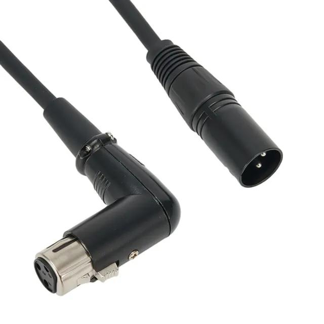 3-Pin XLR Male To Right Angle Female Balanced Microphone Audio Cable Adapter