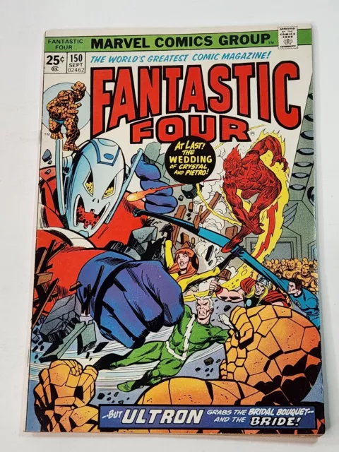 Fantastic Four 150 Marriage of Quicksilver and Crystal Bronze Age 1974