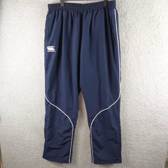 Canterbury Mens Pants XL Extra Large Blue Track Elastic Exercise CCC New Zealand