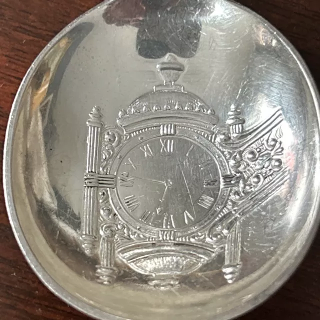 Vtg Sterling Marshall Field Chicago Clock Souvenir Spoon Thmartinsen Norway