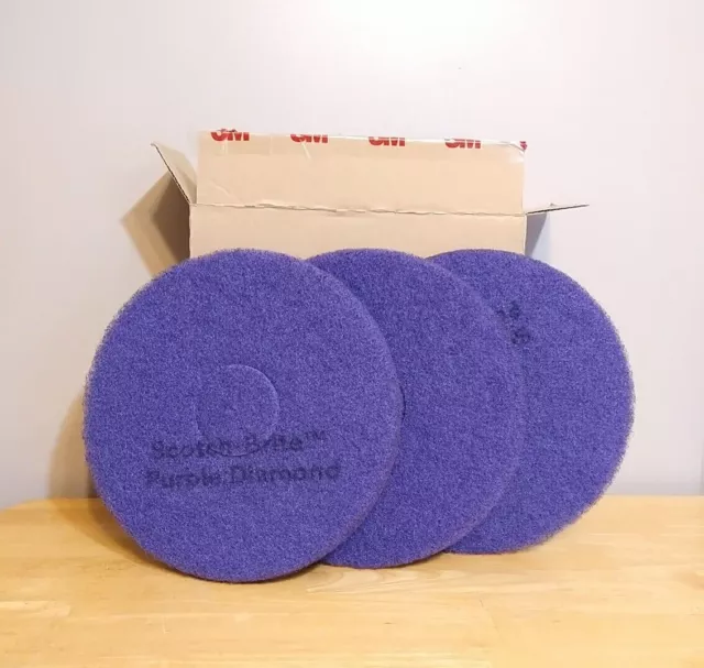 (3 Pack) 3M Scotch-Brite Purple Diamond Floor Pad Plus, 12 in (12"), SET OF 3