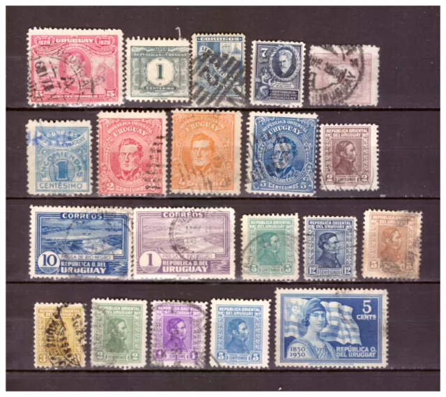 Uruguay Sammlung kleines Lot Klassik ab 1889 u.a. gestempelt, Falz