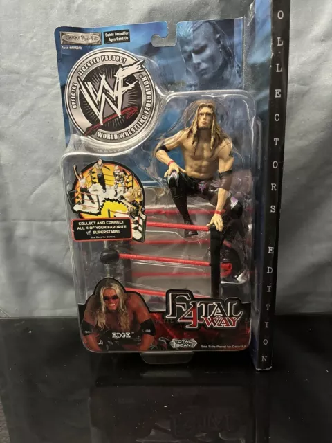 2001 JAKKS WWF WWE FATAL 4-WAY EDGE WRESTLING FIGURE And Ring NEW