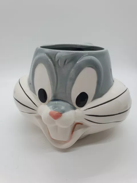 Vintage Looney Tunes Bugs Bunny Grey Mug Coffee 1989 Warner Bros Ceramic 3D
