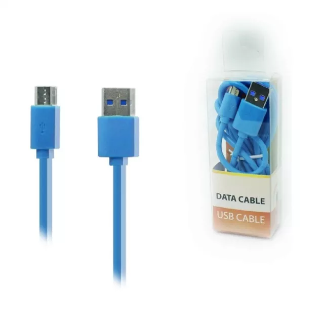 Blue Color USB Sync Data Charger 5 feet Cable Micro-USB Connector Cord Wire