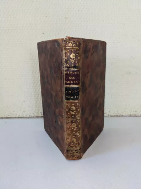 livre ancien-J.J. Rousseau-Emile ou de l'éducation, T3  , année de l'E.O. -1762
