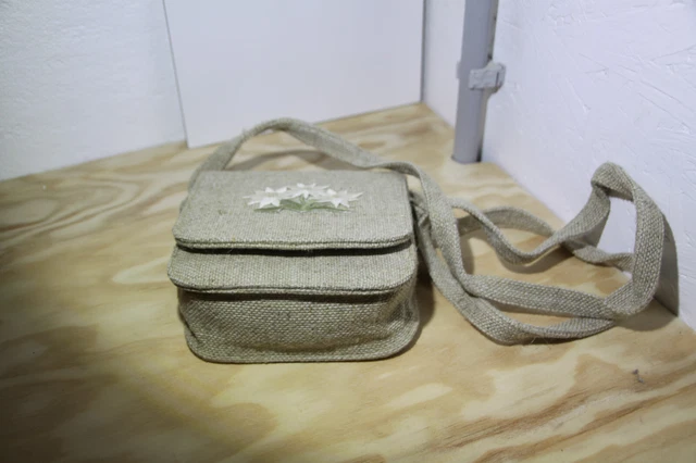 Borsa tradizionale Edelweis borsa dirndl con bottone a pressione colore esterno beige Oktoberfest