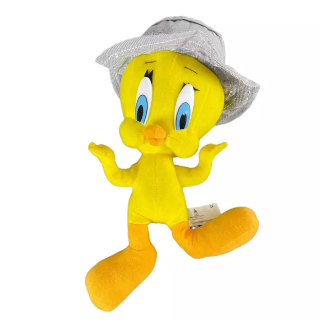 Vintage 1998 Tweety Bird 11" Looney Tunes Denim Fishing Sun Bucket Hat Plush Toy