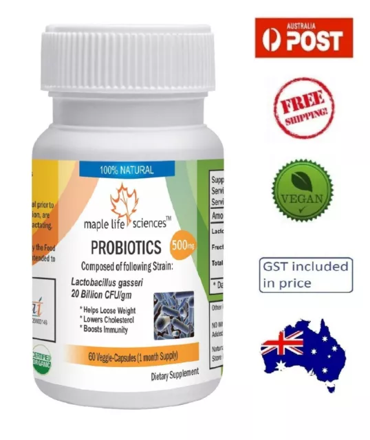 Probiotic Lactobacillus Gasseri 20 Billion CFU/gm Capsules - 500mg - AU Stock