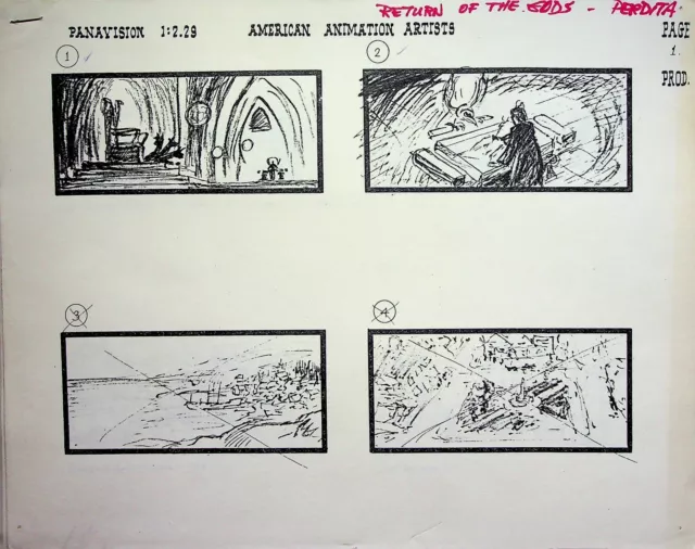 Alex Toth RETURN OF THE GODS Perdita Production Storyboard Copy 25 Pages