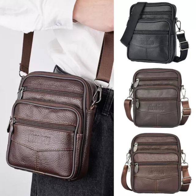 New Men Male Cowhide Crossbody Bags Shoulder Messenger Bag Man Travel Briefcase