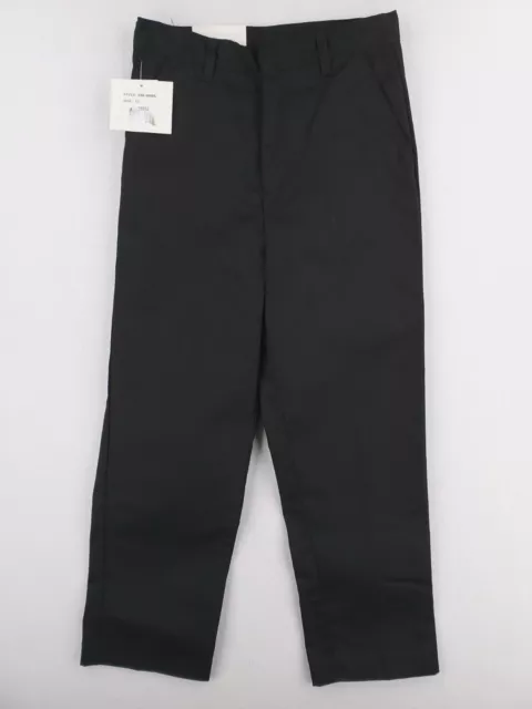 Kids School Uniform Pants Boys Size 10 Black Chino Double Knee Adjustable NWT