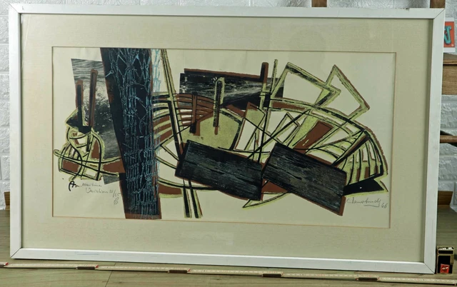 WERNER ARNDT 1918-1990 maritime Variation von 1966 Collage Mischtechnik ...
