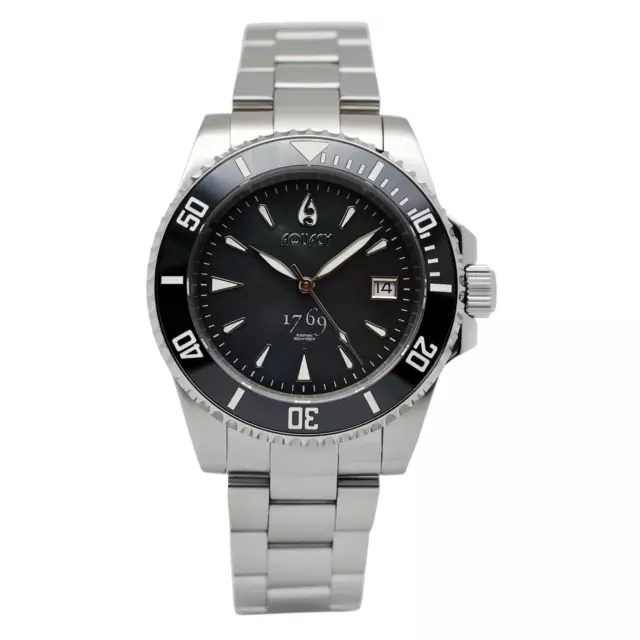 Aquacy 1769 Hei Matau Men's Automatic 300M Black Mother of Pearl Dive Watch