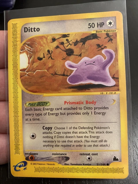 Skyridge E-Serie Ditto 51/144 Pokémonkarte. Fast neuwertig
