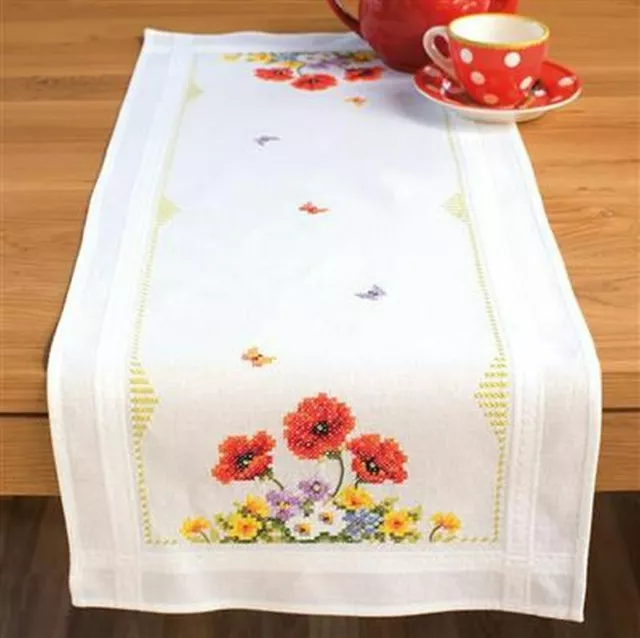 Vervaco Printed Table Runner Embroidery Package " Frühjahrsblumen " PN-0145163