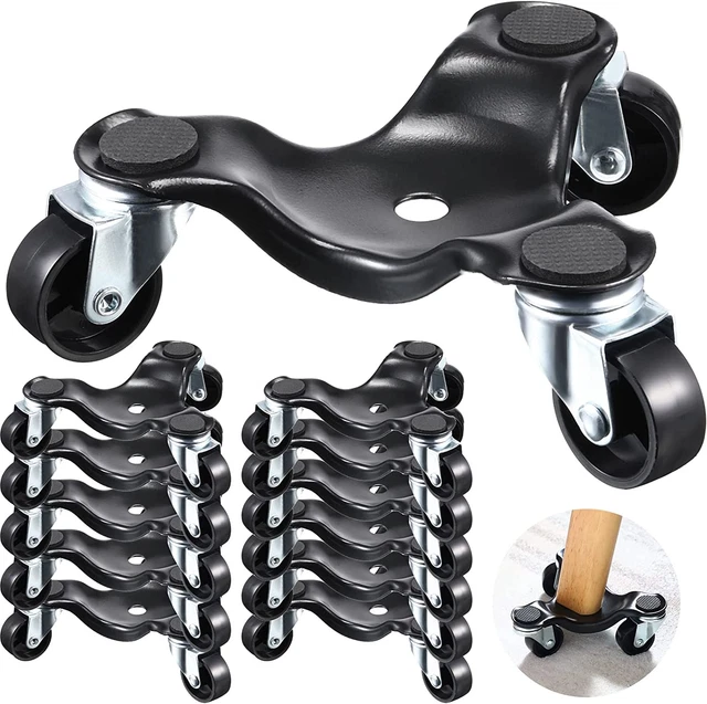12 Pcs Furniture Moving Dolly 3 Wheel Steel Tri Dolly Heavy Duty Movers Mobile R