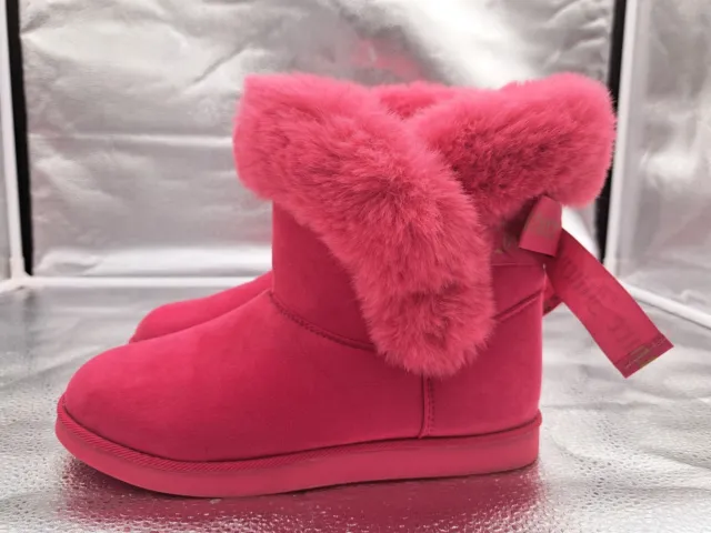 Juicy Couture Hot Pink Women's Winter Pink Faux Fur Furry Boots Size 8