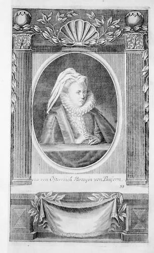 1720 - Anna Di Austria Baviera Incisione Ritratto Engraving Incisioni