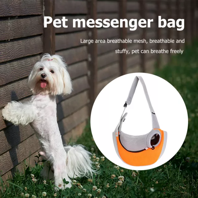 T0# Polyester Cat Carrier Bag Dog Carrier Pouch Pet Outdoor Products (Grey Orang