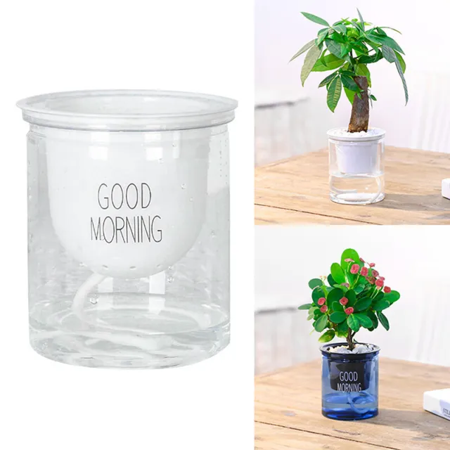 Transparent Flower Pot Self-Watering Plant Flower Pot Home Garden Decorat*wf