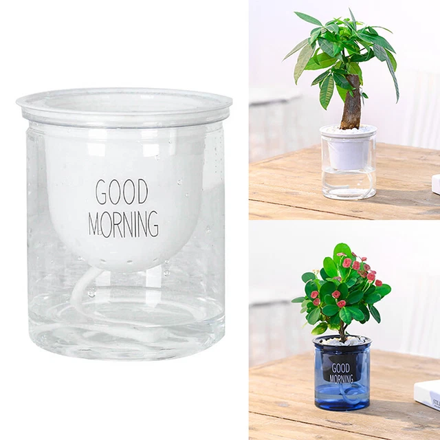 Transparent Flower Pot Self-Watering Plant Flower Pot Home Garden Decorat'7H