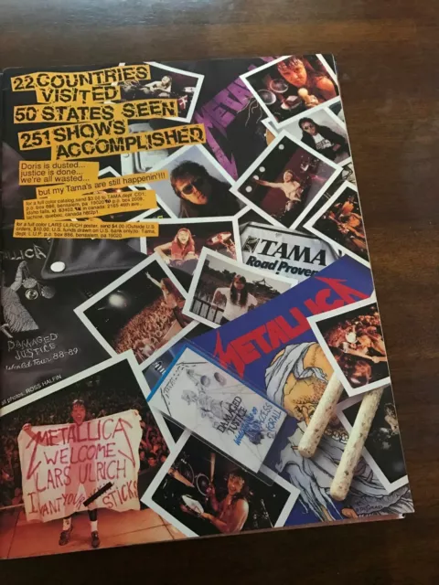 1990 Vintage 8X11 Print Ad For Tama Drums W/ Lars Ulrich Of Metallica 251 Shows 1990 Vintage 8X11 Print Ad For Tama Drums W/ Lars Ulrich Of Metallica 251 Shows