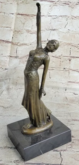 Gia Chiparus Solid Bronze Sculpture. Abstract Art Deco Nouveau Marble Dali Art