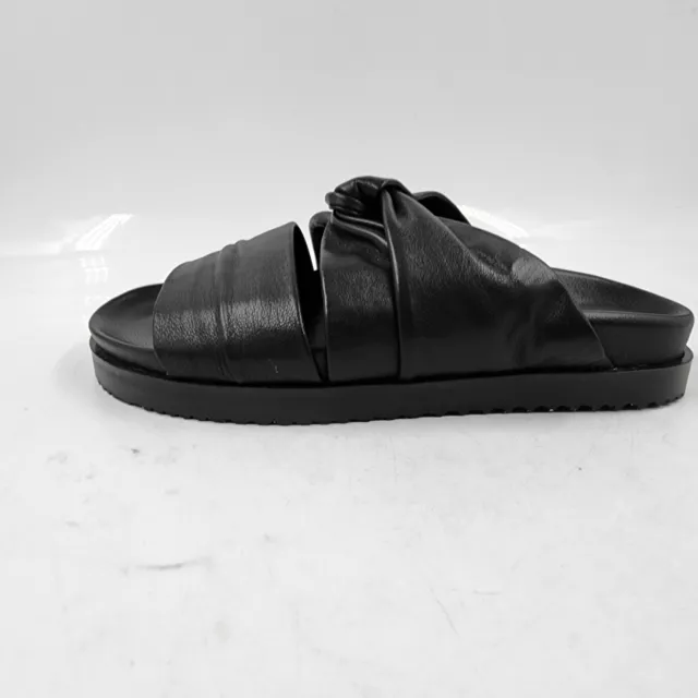 3.1 Phillip Lim Twisted Leather Pool Slides Sandals Women's EU 35/US 5 Black~