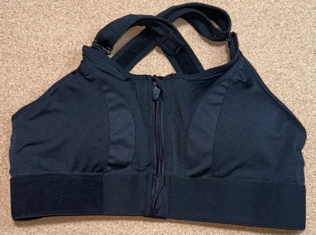 Women's High Impact Front Zipper Closure Adjustable Straps Padded Sports Bra