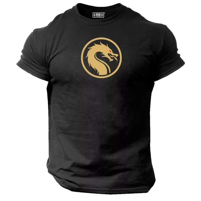 Dragon T Shirt Gym Clothing Bodybuilding Training Workout Exercise Fitness Top