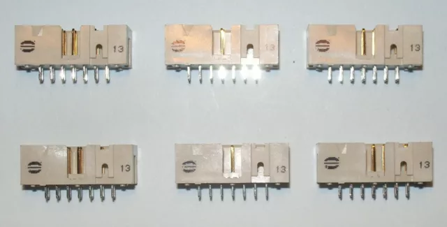 Lot de 6 connecteur HE10 mâle droite pour circuit imprimé en 2 x 7 = 14 contacts