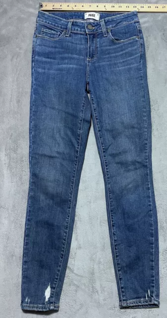 Paige Jeans Women's Size 27 Blue Denim Verdugo Ankle Stretch Low Rise Logo