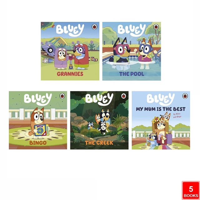 BLUEY COLLECTION 5 Books Set Grannies, Pool, Bingo, Creek,My Mum Is the