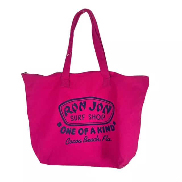 RON JON Surf Shop Tote Bag Shoulder Canvas Hot Pink Barbiecore Cocoa Beach FL