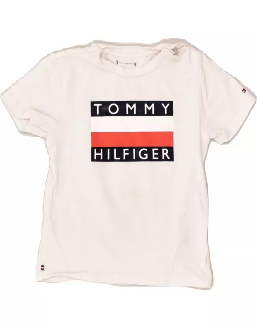 T-shirt grafica TOMMY HILFIGER bambini 12-18 mesi cotone bianco BB13
