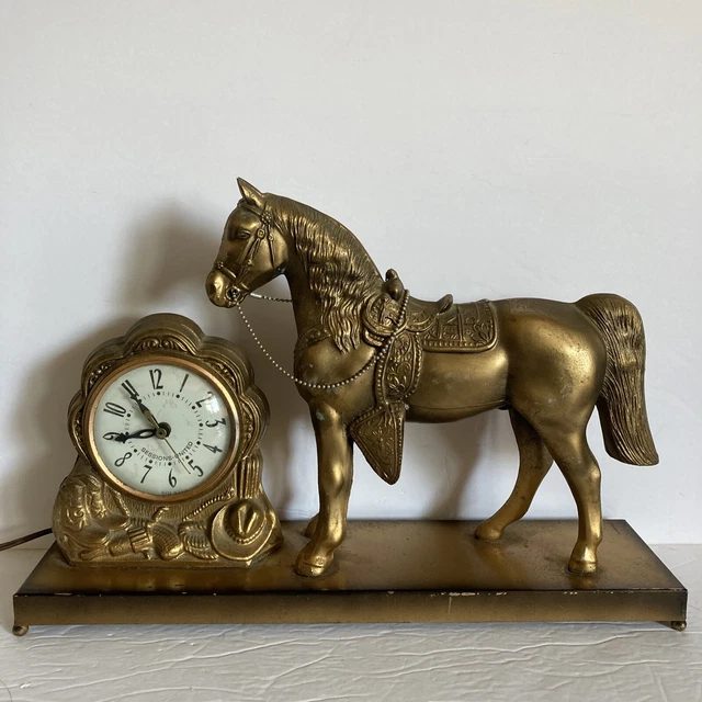 Vintage Electric Horse Clock-Sessions United Goods-Works 16” x 4”x 11” high