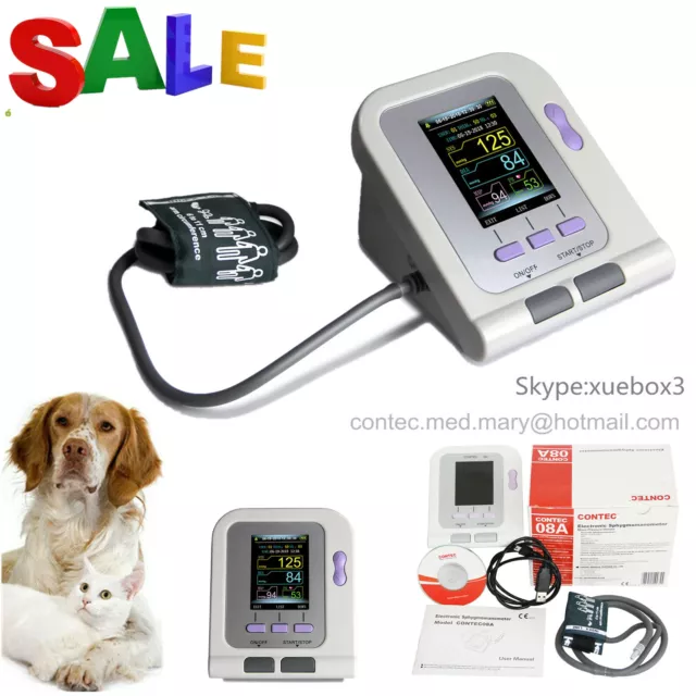 CONTEC08A-VET Veterinary Electronic Sphygmomanometer NIBP PR+Cuff,2.8" color LCD