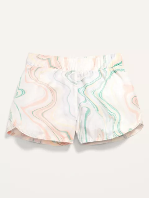 Old Navy Kid Girls Go-Dry Cool Dolphin-Hem Run Shorts Swirls Size Large (10-12)