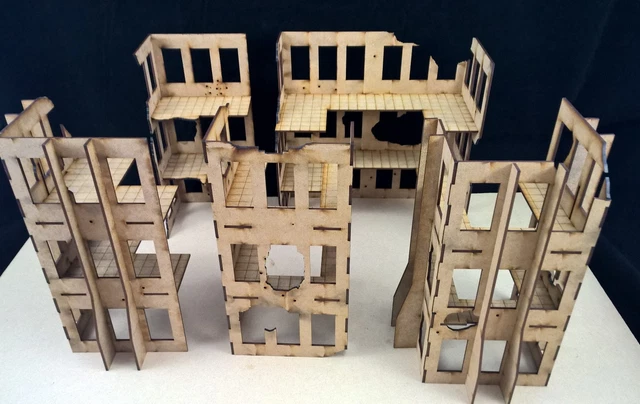 DAMAGED BUILDINGS SCENERY terrain warhammer 40k wargames ruins legion ...