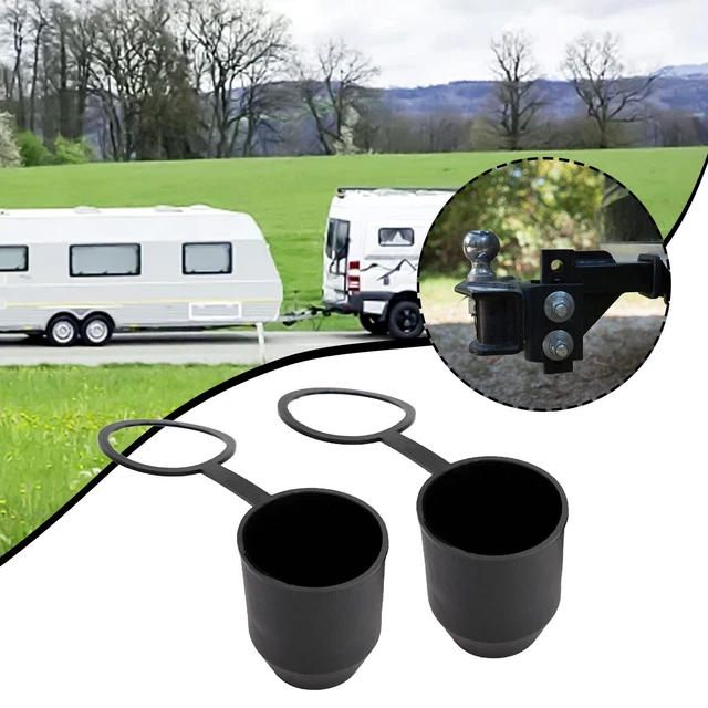 Lot De 2 Capuchons De Protection Pour Boule D'attelage - Universel, Noir - Anti-poussière, étanche - Pour Remorque, Camion, Voiture