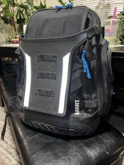 HART Tool Backpack Bag Rugged Hard Bottom Pockets Laptop Work Large 19” HSSHBB1