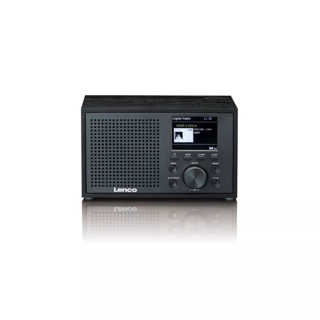 Lenco DAR-017BK Kompaktes und stilvolles DAB+/FM-Radio mit Bluetooth® und Holzge