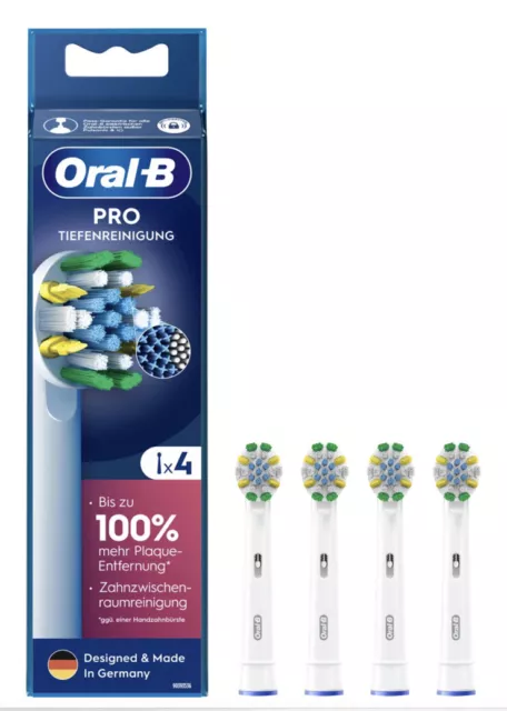 Braun Oral-B Tiefenreinigung Aufsteckbürsten 4 Stück Clean Maximiser  Neu