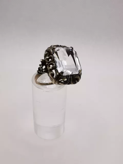 Jugendstil Wunderschöne Damen Ring 835 Silber Bergkristall  Edelstein