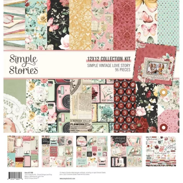 New Simple Stories Collection Kit 12"X12" - SIMPLE VINTAGE LOVE STORY
