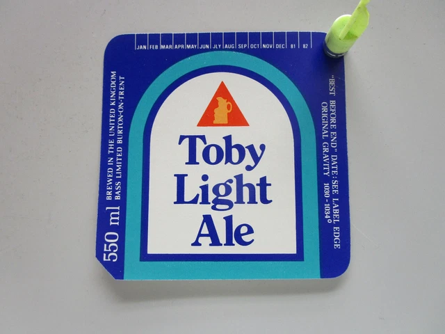 Vintage - 12 British Beer Labels - Toby Light Ale - BASS LIMITED - U. K.