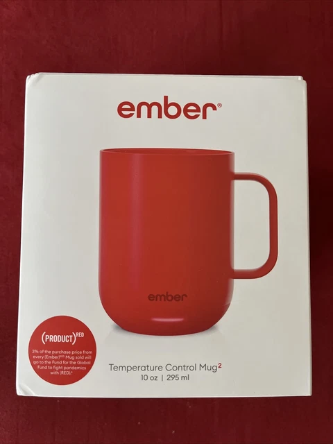 Ember Temperature Control Smart Mug 2, (PRODUCT) RED, 10 oz, 1.5-hr Battery L...