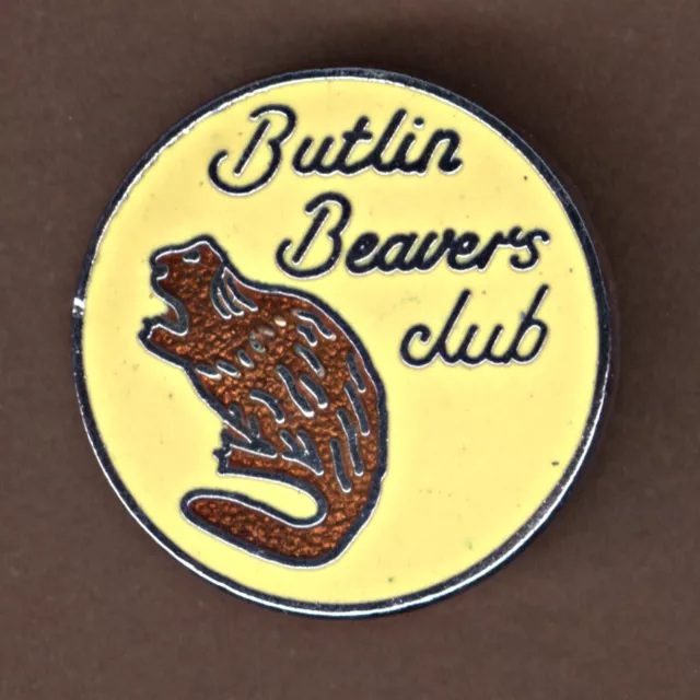 Butlins Beavers Club Yellow Enamel Original Vintage Pin Badge